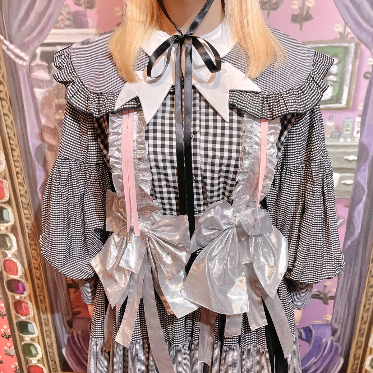 🎀COORDINATE🎀 🩶フリルカラードレス(BLACK) ¥38,000(¥41,800-in tax