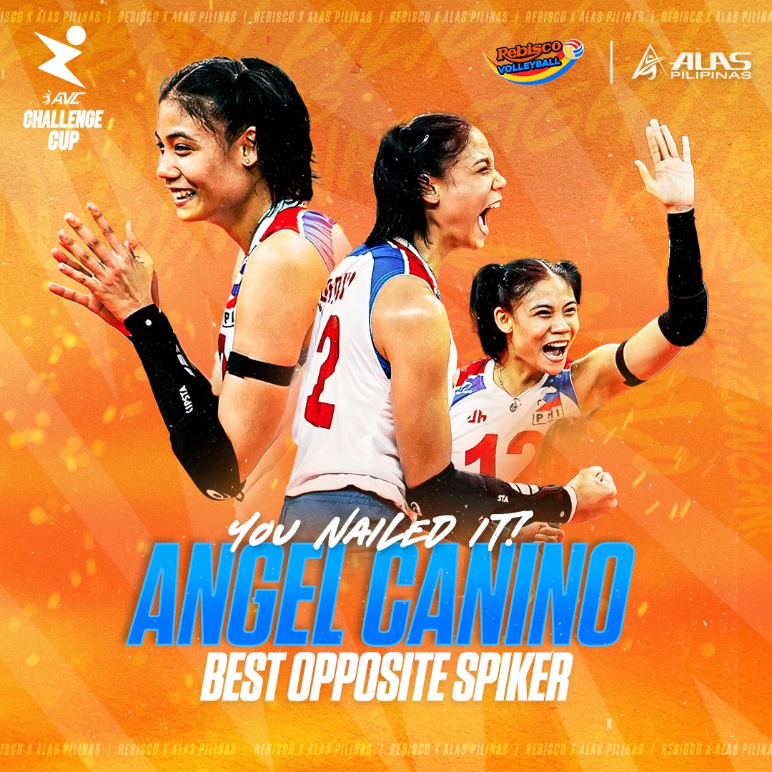 Saludo!

Angel Canino’s performance during the #AVCChallenge not only helped the country to a historical bronze, but also gave her the Best Opposite Spiker Award! The future looks bright for this angel! Congratulations!

#rebiscovolleyballph #ALASPILIPINAS