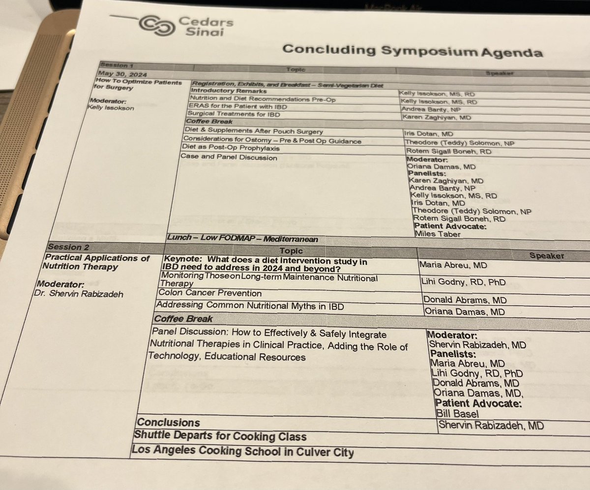 Inspiring day learning from an incredible line up of dietitians, IBD docs, preventative oncologists &amp; nutrition researchers on all things food &amp; IBD that ended with a plant based cooking class. Amazing job <a href="/GIdietitian/">Kelly Issokson MS RD LDN (she/her)</a> <a href="/CedarsSinai/">Cedars-Sinai</a> <a href="/HelmsleyTrust/">Helmsley Charitable Trust</a> <a href="/ibddocmaria/">Maria T. Abreu</a> <a href="/GilMelmedMD/">Gil Y. Melmed, MD, MS</a>