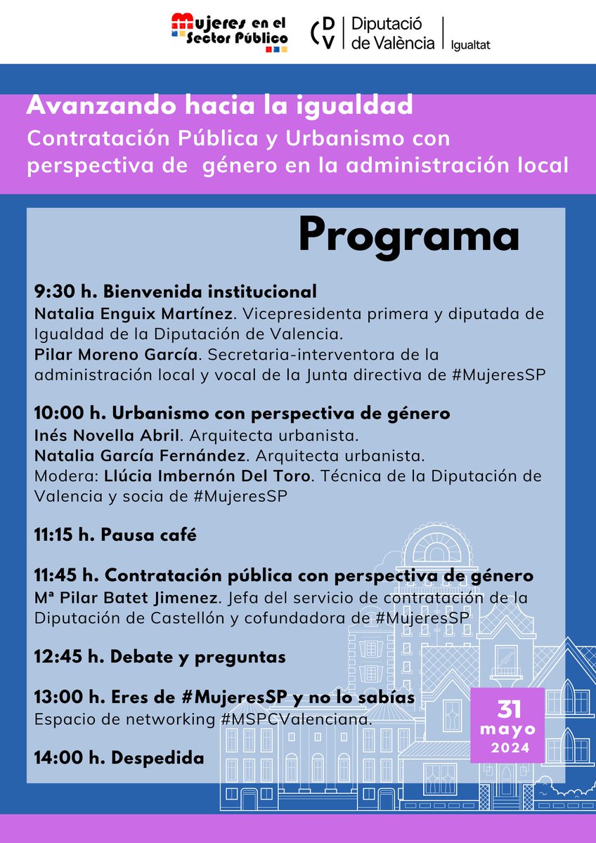 🔴🔵🟡Avanzando hacia la #igualdad Hoy se celebra la primera jornada que materializa la colaboración de la @dipvalencia y la asociación @MujeresSP Gracias por el impulso a @nataliaenguix, vicepresidenta 1a de #DIVAL y diputada de coop. municipal, igualdad y mem. democrática