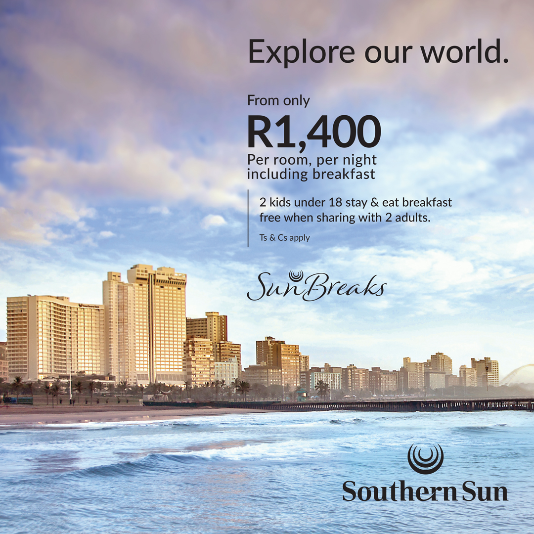 Explore the world of Southern Sun this #winter with #SunBreaks Special Offers! Discover #Durban’s endless summer, #CapeTown’s allure, or #Joburg’s vibrant energy. Book your perfect winter escape now at southernsun.com. 🎊🌅 #Holidays #FamilyGetaway