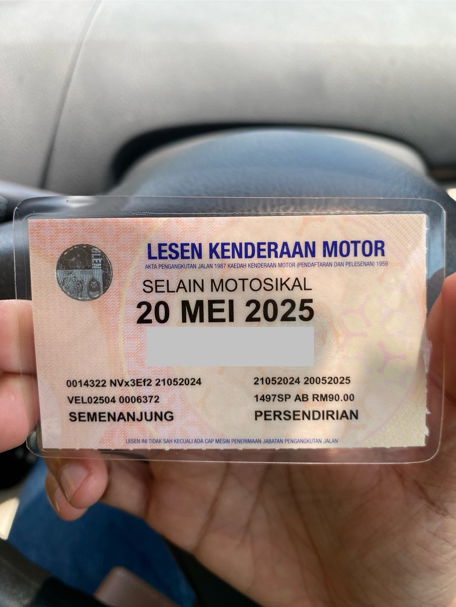 comel btl roadtax baru