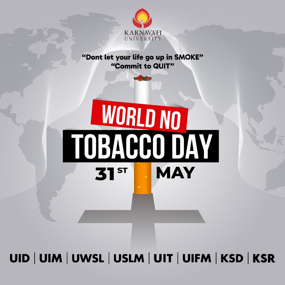 On World No Tobacco Day, let's breathe life into a healthier future. 🌿

Every cigarette not smoked is a step towards a stronger, brighter tomorrow. 🌟 Choose health, choose life—say no to tobacco today. 🚭 

#tobacco #smokefreelife #life #Universitylife #uit 
#uwsl #uim #uifm