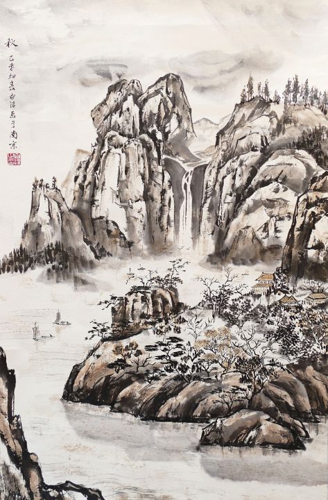 Art of the Day: 'Yangze River with Waterfall'. Buy at: ArtPal.com/moldenhauer?i=…
