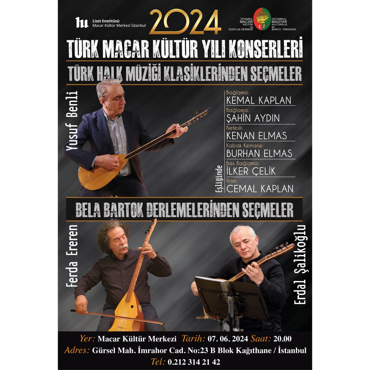 Dostlarımızın müzik şölenine bekleriz 🎶🎼🇭🇺🇹🇷

📆 7 Haziran Cuma 20:00
📌 Macar Kültür Merkezi
🎟️ Konser ücretsiz gerçekleşecek, sınırlı kontenjan nedeniyle lütfen kayıt yaptırın: macarkulturmerkezi@mfa.gov.hu 

#konser #müzik #halkmüziği #türkü