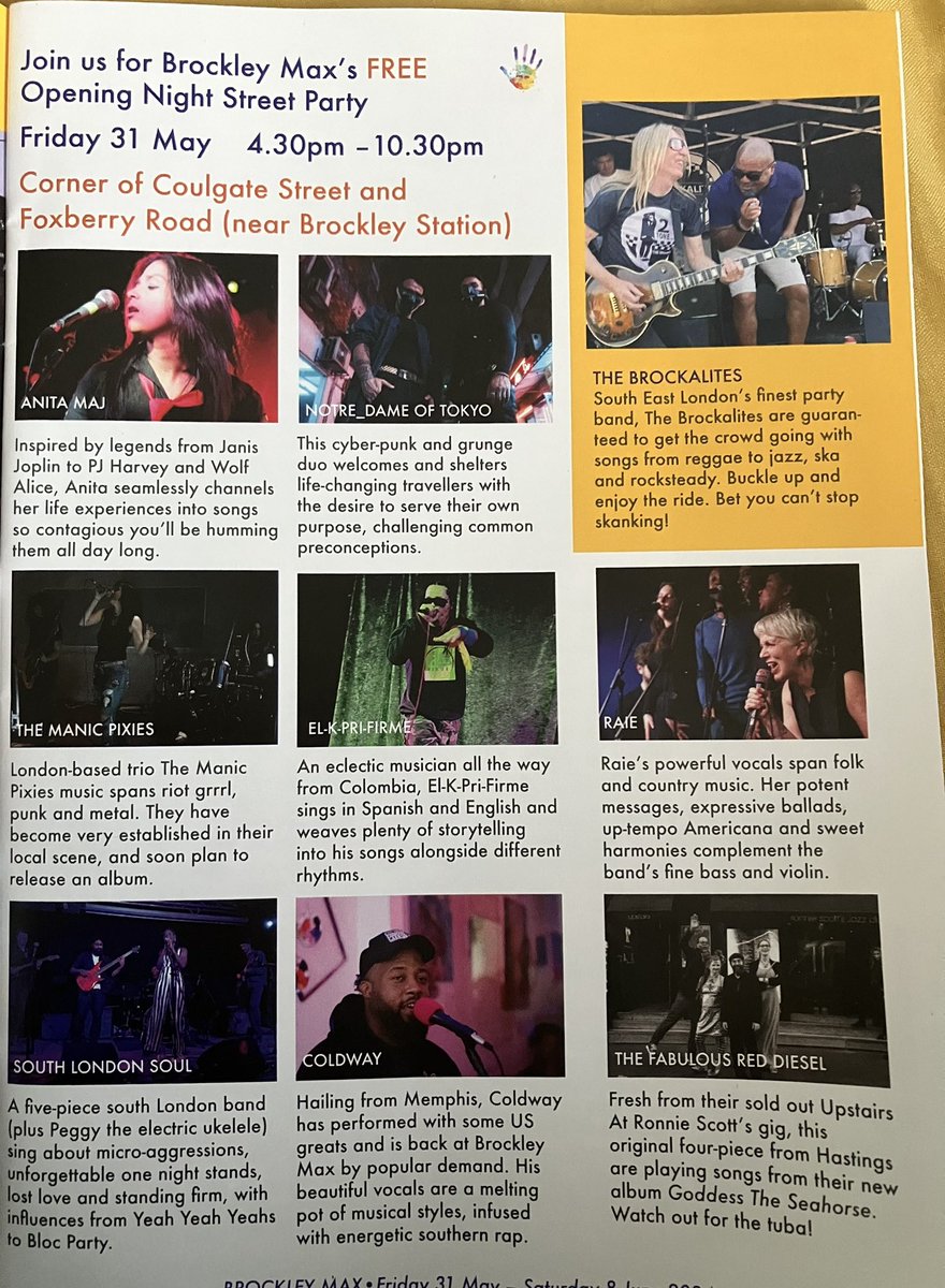 Woohoo 🎉The music 🎶 opening eve @BrockleyMax is TONIGHT & the 9 day festival is officially starting TODAY-Always a great night by Brockley🚉Coulgate St & Foxberry Rd-from 430 to 1030 #SeeYouThere