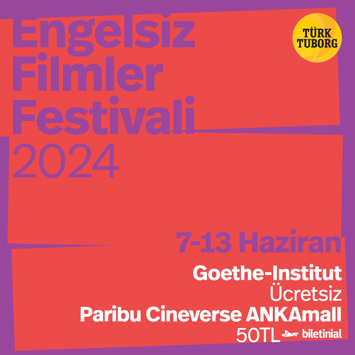 #AccessibleFilmFestival tickets are now on sale for the screenings at Paribu Cineverse ANKAmall in Ankara from June 7th to 13th! 🎫📽️

The Festival, featuring 41 films, will take place in Ankara at Paribu Cineverse ANKAmall and Goethe-Institut.
