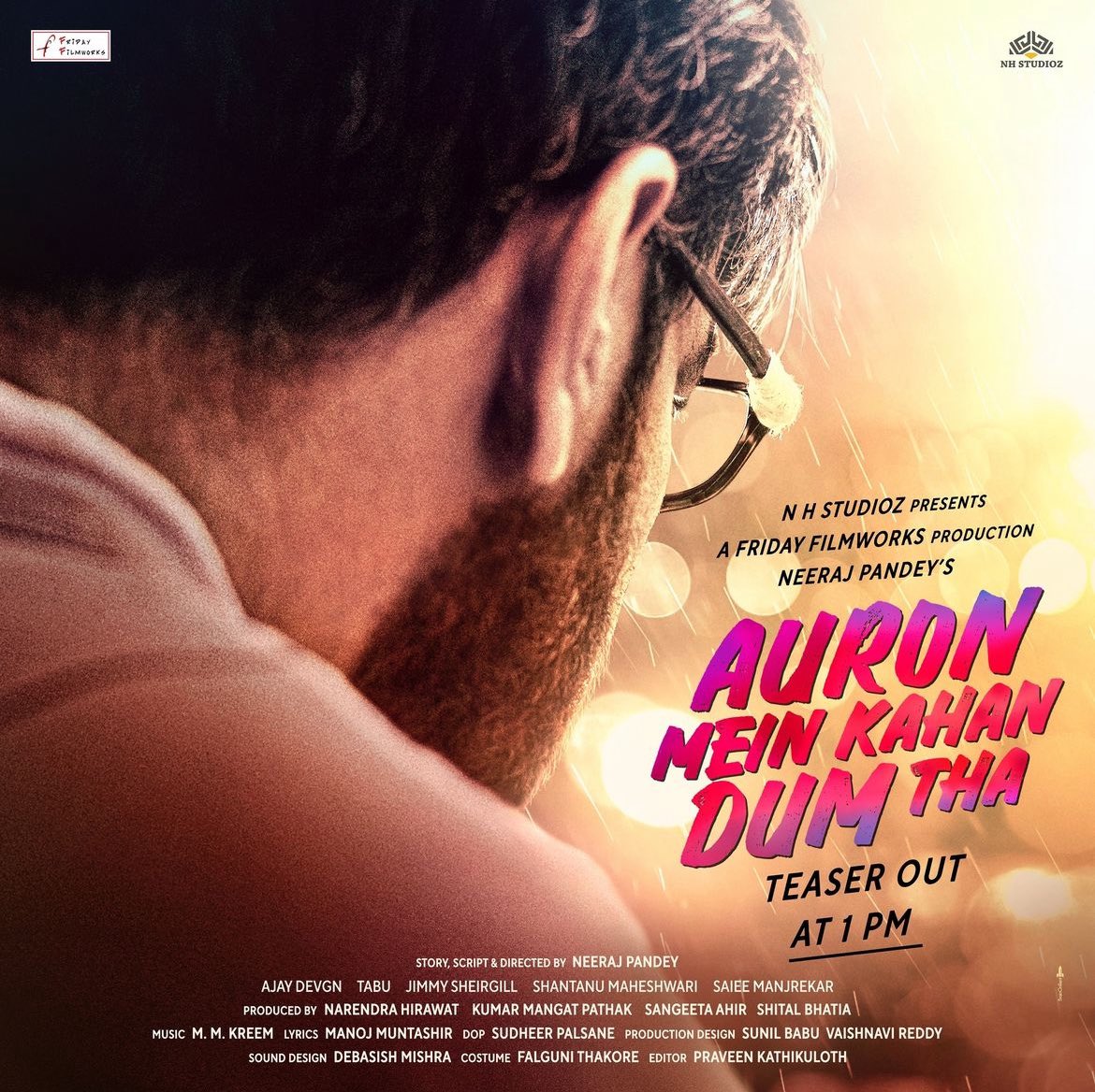 4 MINUTES TO GO FOR TEASER 

 #AuronMeinKahanDumTha teaser #ajaydevgn #ajaydevgan #tabu @ajaydevgn @jimmysheirgill @shantanum07