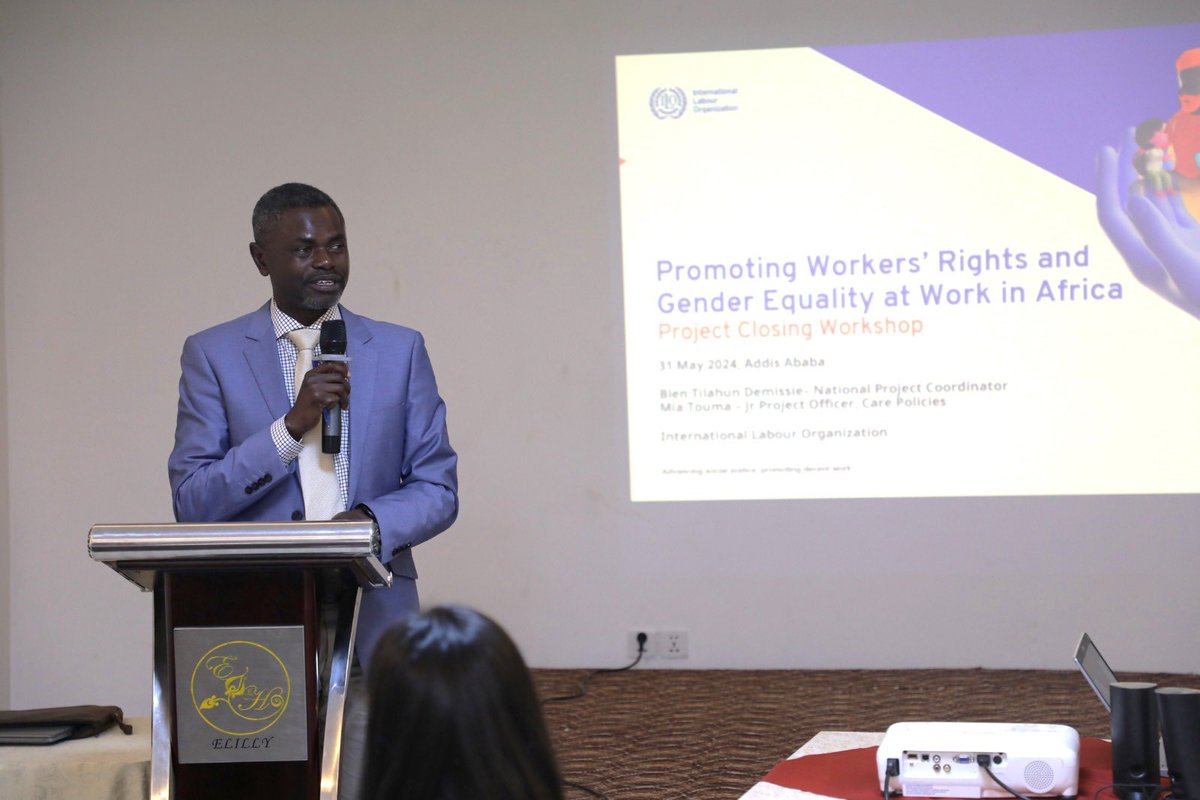 AddisIlo's tweet image. Happening Now !

Closing Workshop of the @ILO Project “Promoting Workers’ Rights and Gender Equality at Work in Africa”

Report of the achievements of the project is presented to stakeholders, including ILO’s tripartite constituents.

@ILOAfrica
