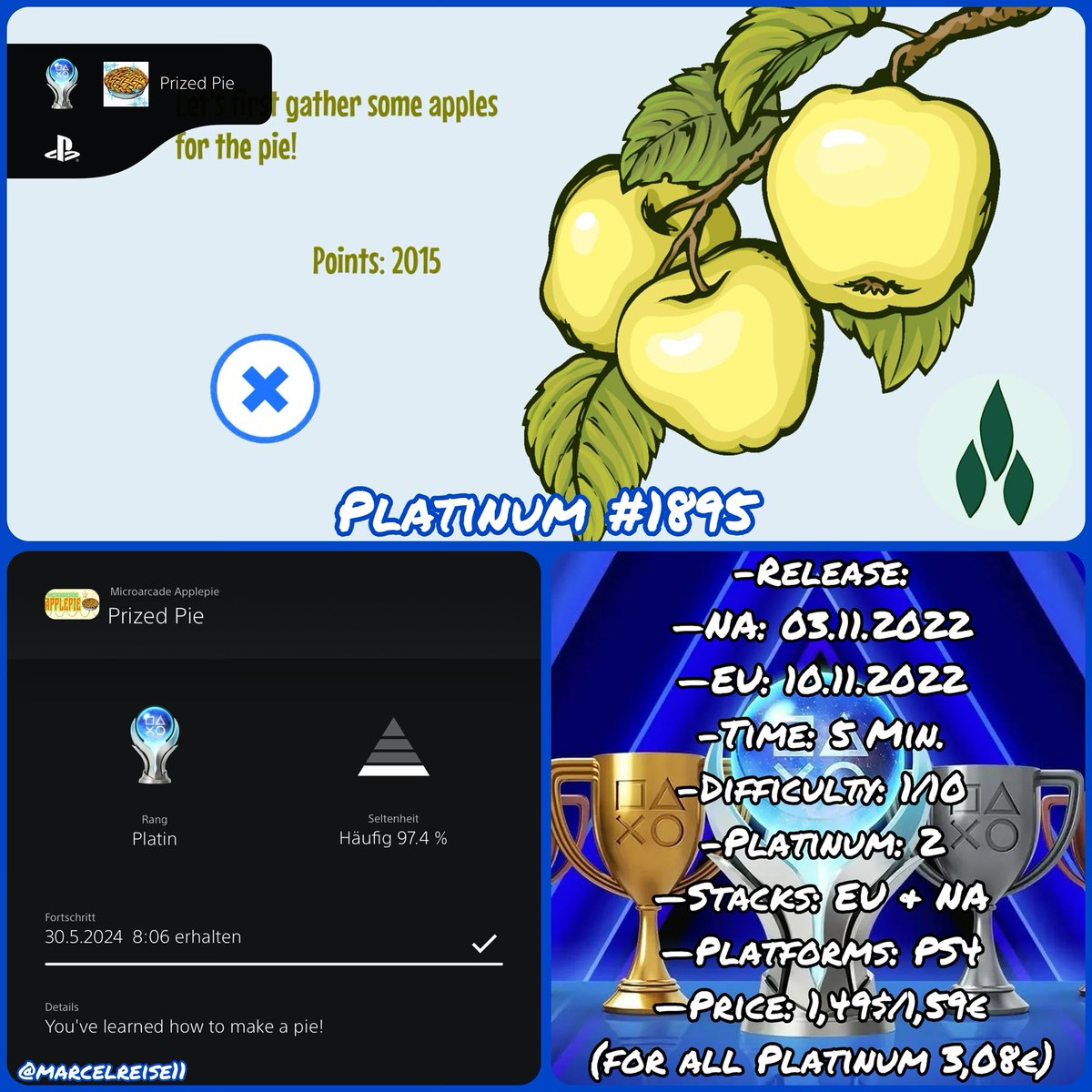 marcelreise11's tweet photo. ๐ Platinum #1895 ๐
Yesterday I platinumed the EU ๐ช๐บ Version of #MicroarcadeApplepie โบ๏ธ
https://t.co/qPeaIBmPmw
@SilentGhost86 @PSN_Robert2567 @Platingamer73 @IBadDriverI @TrophyN3rd @SadoMarco_ @DerPlatinjunge @Saphira3686 @Luc0rval @AcynthaArts https://t.co/4XMypaaZ78