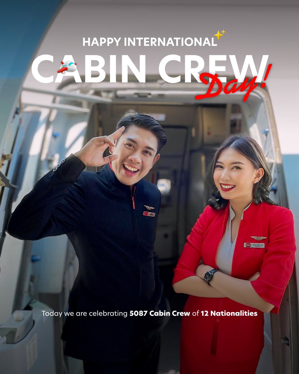 Celebrating the heart and soul of our skies. Happy International Cabin Crew Day! ✈️❤️ #AirAsia #CabinCrewDay
