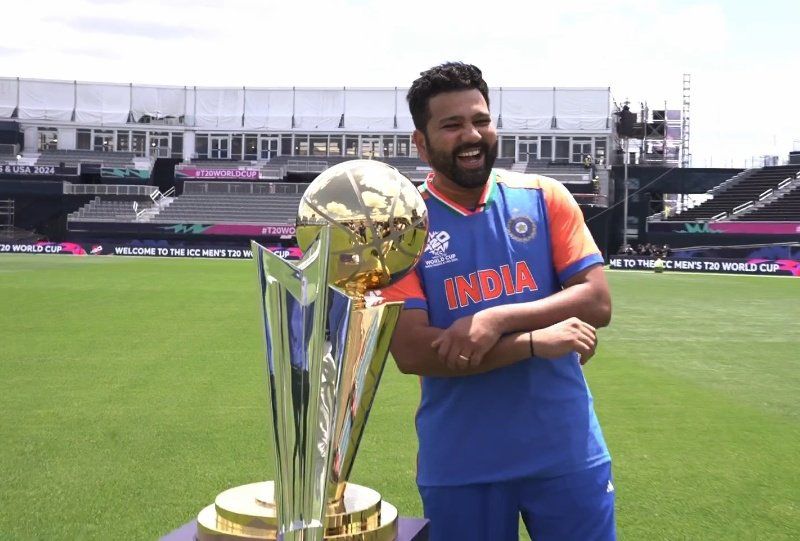 Captain Rohit Sharma with the T20 World Cup trophy.🏆

Fingers crossed for Rohit and Team India to bring it home on 29th June!🤞❤️

📸: T20 World Cup

#WorldCup2024  #cricket #BlueArmy #MenInBlue #India #IndianCrickettTeam #ViratKohli #RishabhPant #Crickettwitter #INDvsBAN
