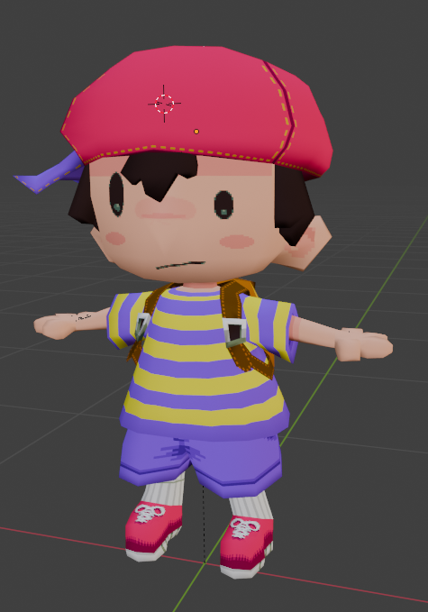 keyblot's tweet photo. i've made my favorite ness model ever, but i dont know how to rig it. ive tried several methods but none of them look right https://t.co/9L7ts9NgIT