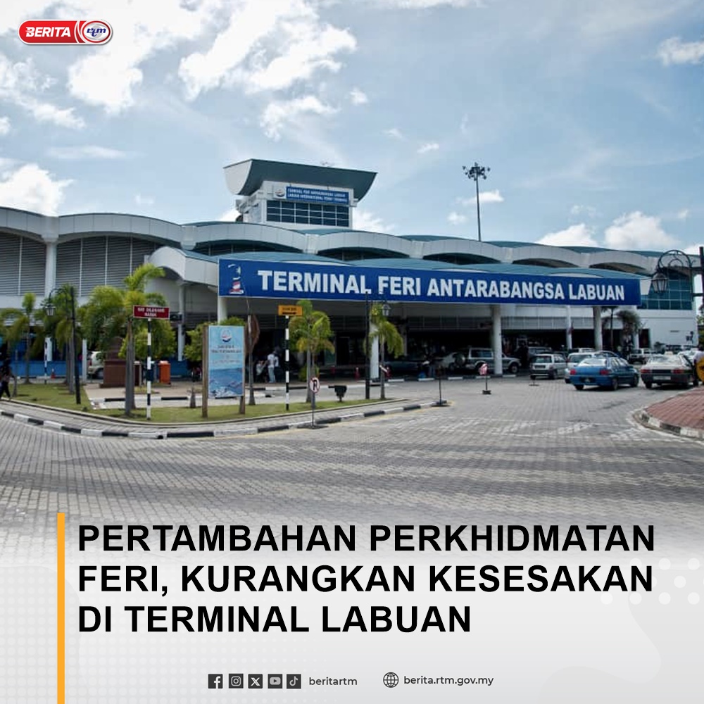 Pertambahan perkhidmatan feri kenderaan daripada pihak operator mengurangkan kesesakan senarai menunggu di Terminal Feri Labuan berita.rtm.gov.my/nasional/senar… 'Malaysia MADANI: Tekad Perpaduan Penuhi Harapan' 'Yang sahih di Berita RTM' #RTM #BeritaRTM #MalaysiaMadani