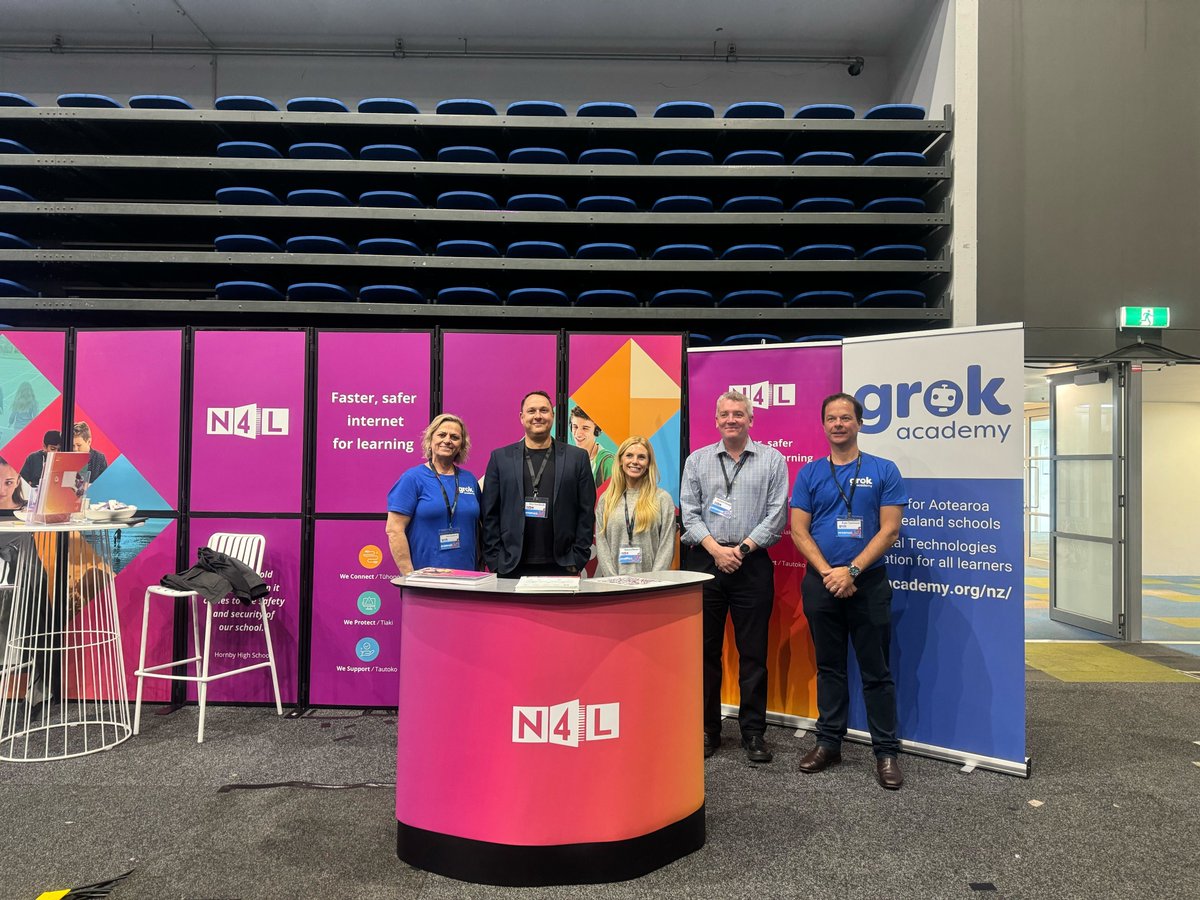 grokacademy's tweet image. OMG! We got to meet the amazing team from @N4LNZ today at INTERFACEXpo! N4L is a sponsor of our Cyber Skills Aotearoa Project and has been a great support of our efforts in Aotearoa New Zealand. Thanks for chatting with us!
#INTERFACExpo #GrokAcademy