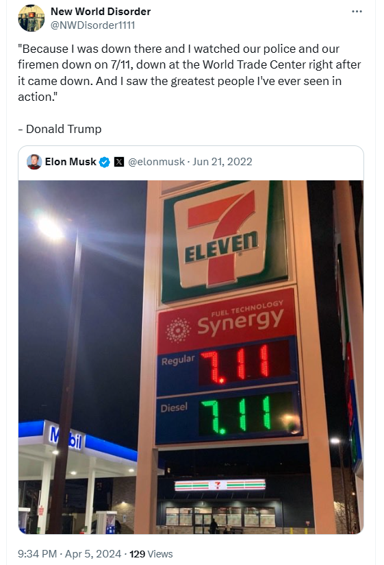 NWDisorder1111's tweet photo. Trump's "sentencing" will be 7/11.
#Symbolism
#ItsAllAGame
#RolePlaying https://t.co/Cp2ZpzKCEi