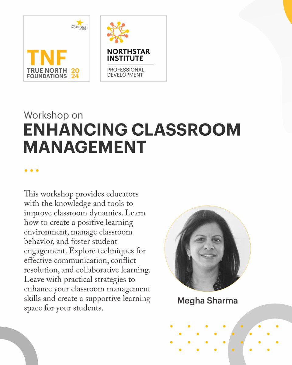 northstarindia's tweet photo. Happy to share more line ups offered by Northstar Institute. Deep dive in to topics and concepts that make Northstar educators leaders in their field.

#EducatorEmpowerment #FutureProofLearning #professionaldevelopment #teaching #workshops #school #learning #thenorthstarschool https://t.co/gVqkohw435