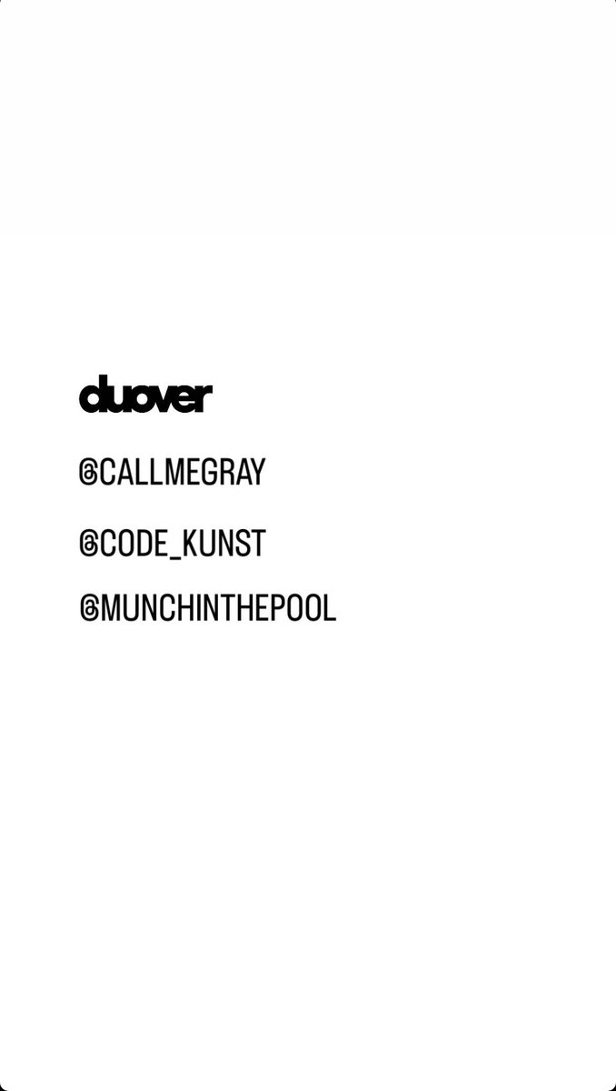 310524 : CODE KUNST เป็นผู้ร่วมก่อตั้ง duover ร่วมกับ GRAY และ WOO WON JAE ค่ะ

instagram.com/duoverofficial…

#CODEKUNST 
#코드쿤스트
#duover