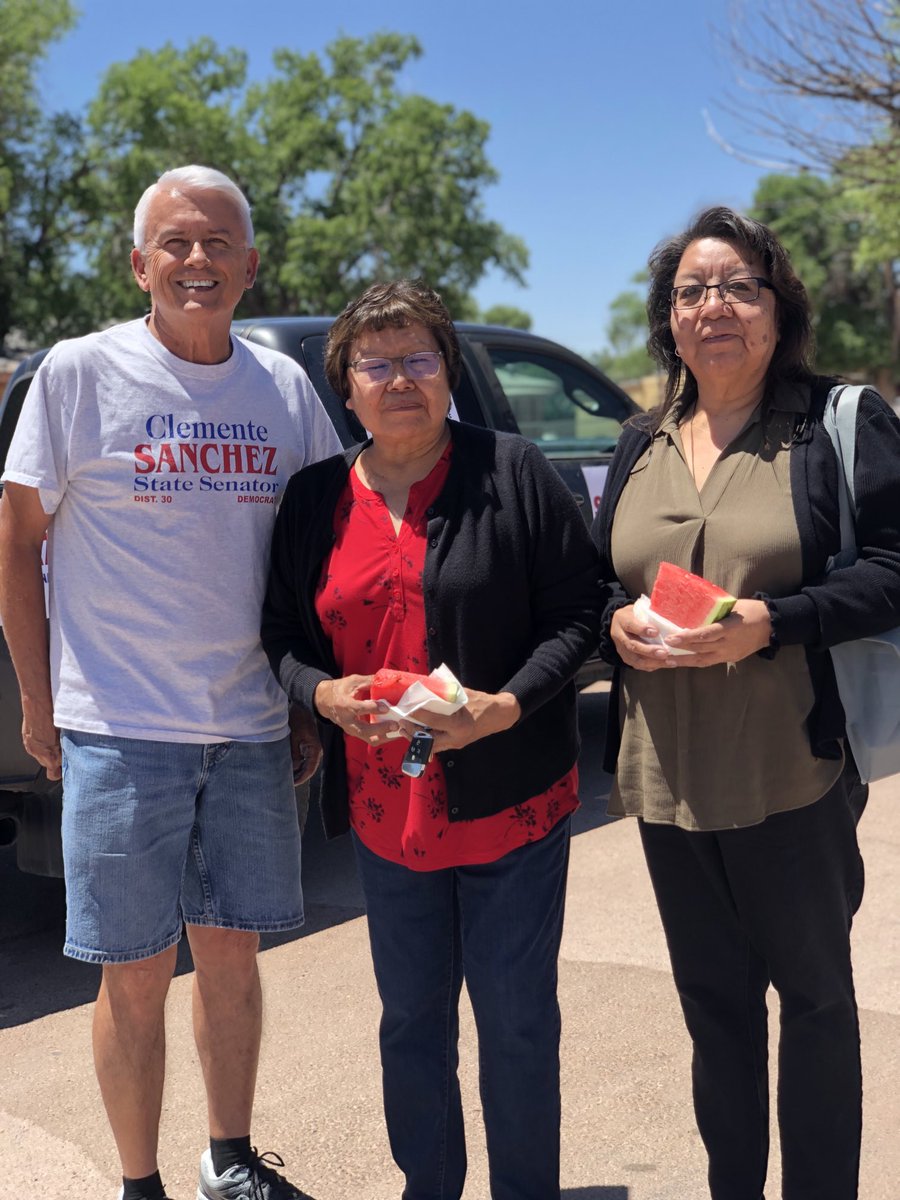 SenCSanchez's tweet photo. Great day in Zuni canvassing and at a Meet &amp;Greet. Councilwomen Birdena Sanchez and Lt. Governor Cordelia Hooee came@over to greet us and have some watermelon. The citizens on Zuni were so gracious. https://t.co/hvNJRZ5b9P