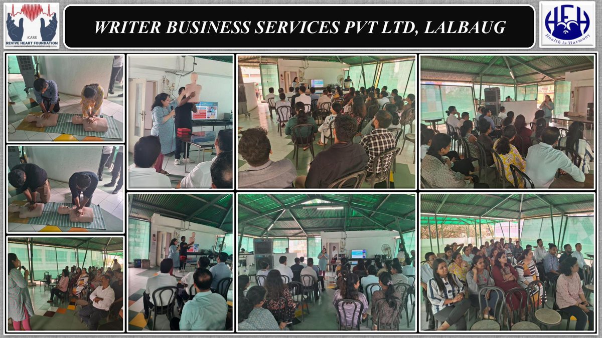 A workshop on #SuddenCardiacArrest was held for the employees of Writer Business Services Pvt Ltd, Lalbaug by Revive Heart Foundation 

We had 60+ attendees 

#CPRYourSuperpower #ChalYaarSeekheinCPR #MoHFW_INDIA #timesnow #CNN #Indiatoday #WriterBusinessServices  #Lalbaug #HFH