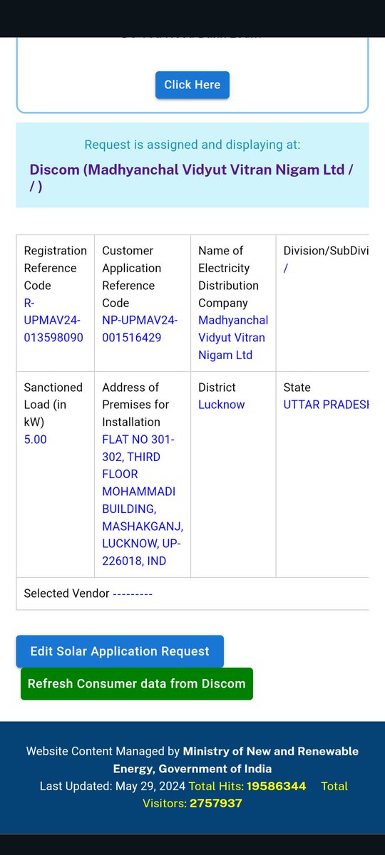 dixitpeeyush's tweet photo. @PMSuryaGhar @mnreindia @UPPCL @UPPCLLKO @PMOIndia @UPGovt
@myogioffice  Dear team,

We have struggling over a month for a short correction, it's not happening. The site is not working since 27th April.
This issue is across pan India. Huge blow to PM vision for renewable energy. https://t.co/7XBOI68v0Y