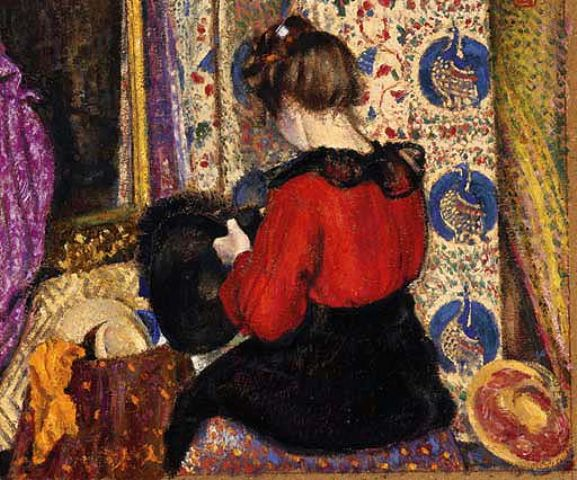 La modiste Georges Lemmen Date: 1901 Style: Post-Impressionism Genre: genre painting