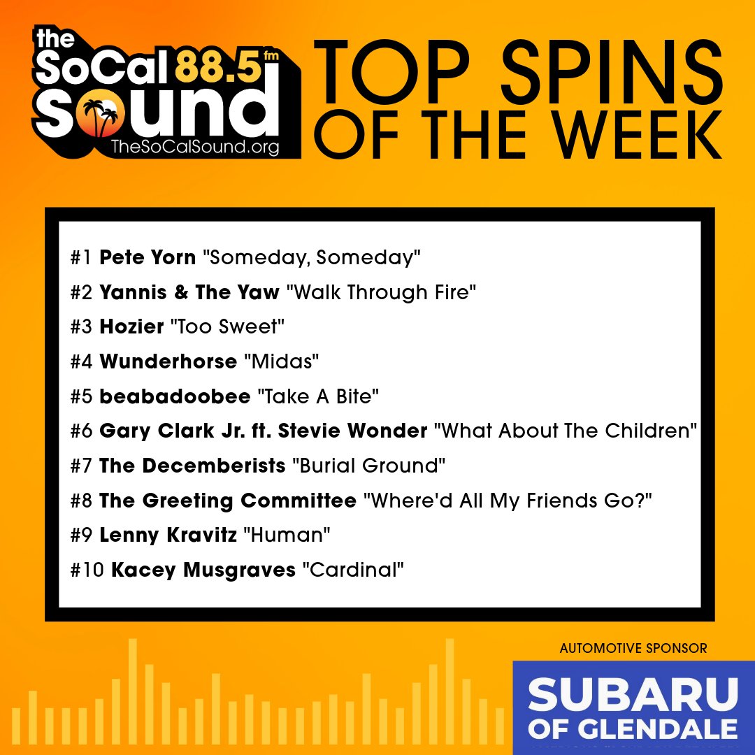 Support for The SoCal Sound is made possible by @SubaruGlendale - The “Subaru Love Promise” is at the core of their business, showing love + respect to all people as a positive force in the community. Subaru of Glendale is proud to be the #1 in CA! Info at Subaruofglendale.com