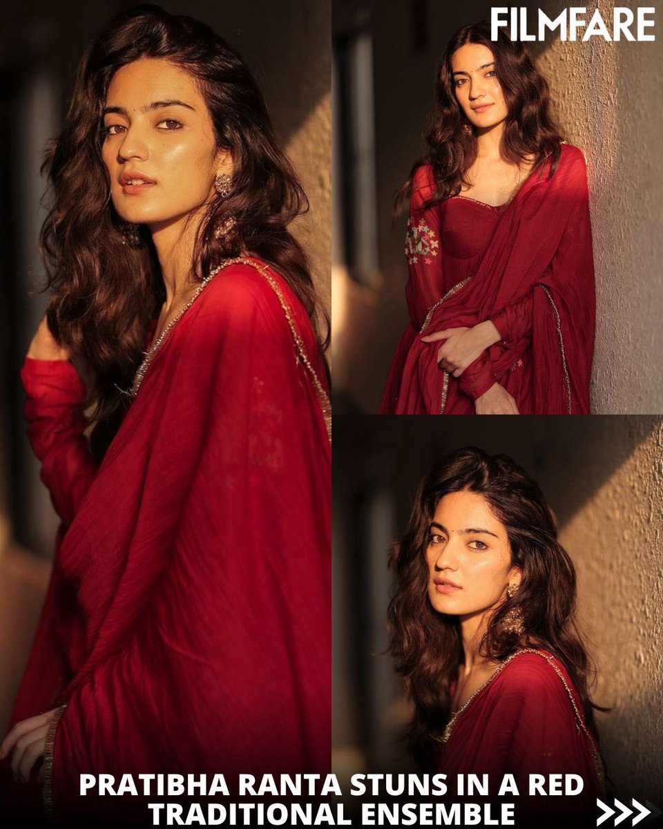 filmfare's tweet photo. Taking notes from #PratibhaRanta on how to style a red traditional attire. ♥️✨

#Celebs https://t.co/Sx7Wpk8EBR