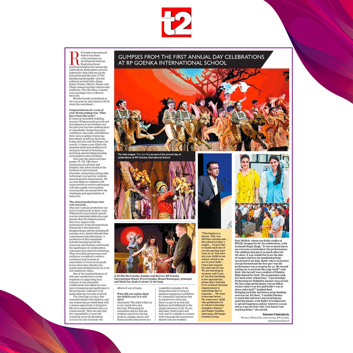 rpsggroup's tweet photo. Featured in T2 Telegraph: Glimpses of the vibrant performances from the first annual day celebrations at RP Goenka International School!
@t2telegraph
#T2Telegraph #RPGIS #AnnualDay #CulturalCelebration #Education https://t.co/IBvV4MulA2