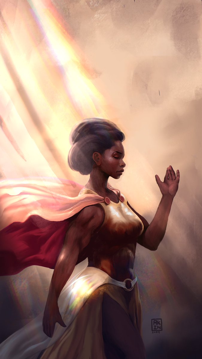 friphlaim's tweet photo. LAMILOYE- knowledge is a piercing light in the days when ignorance is hovering like dark clouds. 
To bask in the rays of the sun and set ablaze the demons in the dark. Let your light shine forth!
#artofakin #procreateart #classicalpainting #melanin #fantasyart https://t.co/hBM1drAUnD