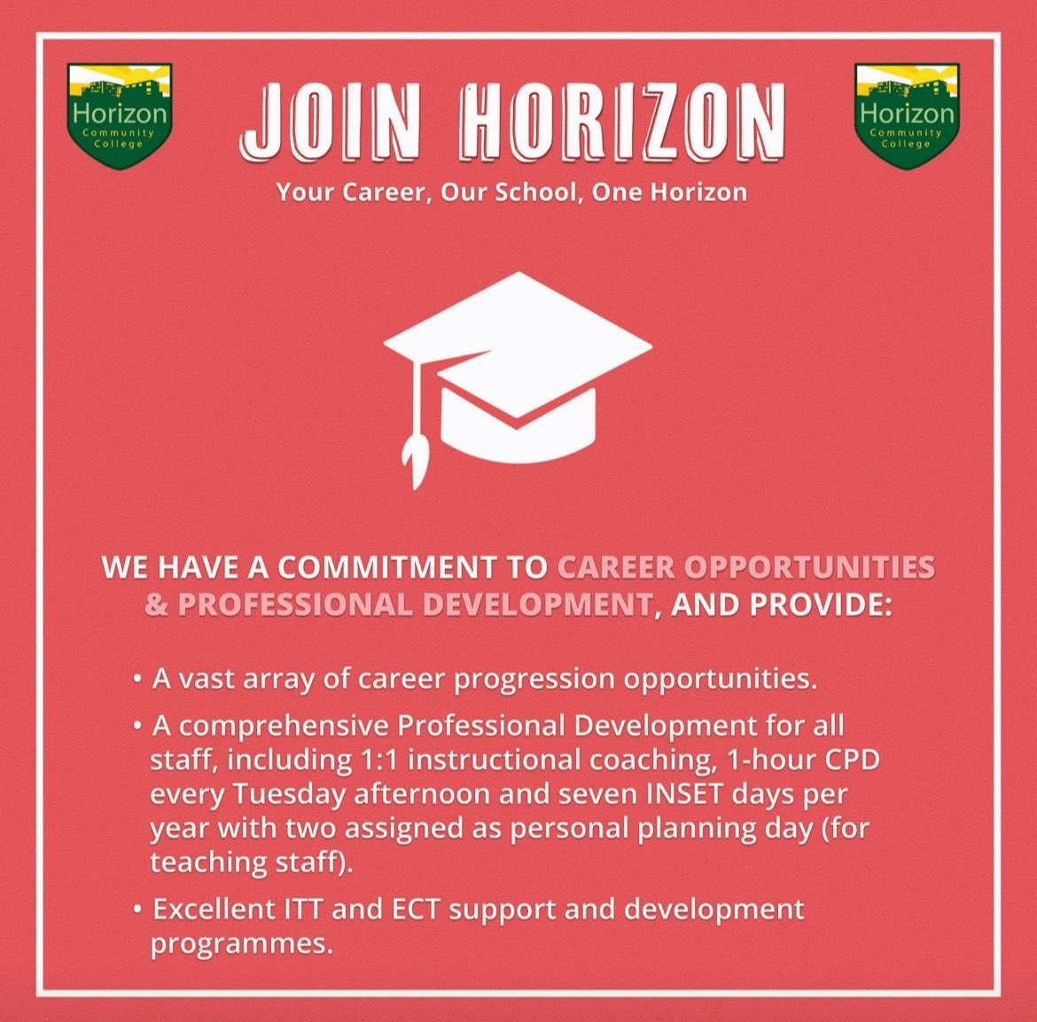 🚨 We’re hiring a Cover Supervisor! 🚨 At Horizon we have a commitment to CAREER OPPORTUNITIES & PROFESSIONAL DEVELOPMENT. See below for more information!🧑‍🎓 To find out more about us, our offer to staff, and our current vacancy, please visit this link: linktr.ee/Horizon_Commun…