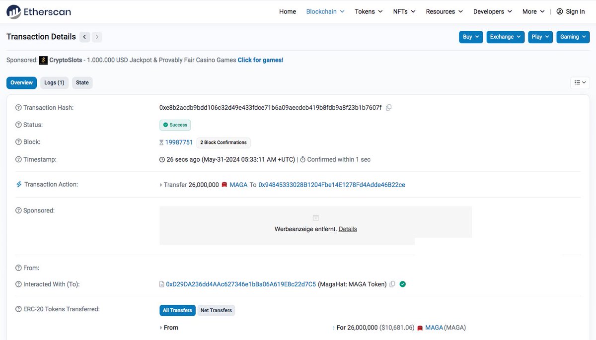 mr_pschmitt's tweet image. As said, I just donated another 10,000.00 Dollar in $MAGA to President’s Trump Wallet!

Join the Movement! @MagaHAT_ETH 

@cryptomanran @crypto_birb @GrantCardone @GaryCardone @MarioNawfal @DonaldJTrumpJr @PapiTrumpo