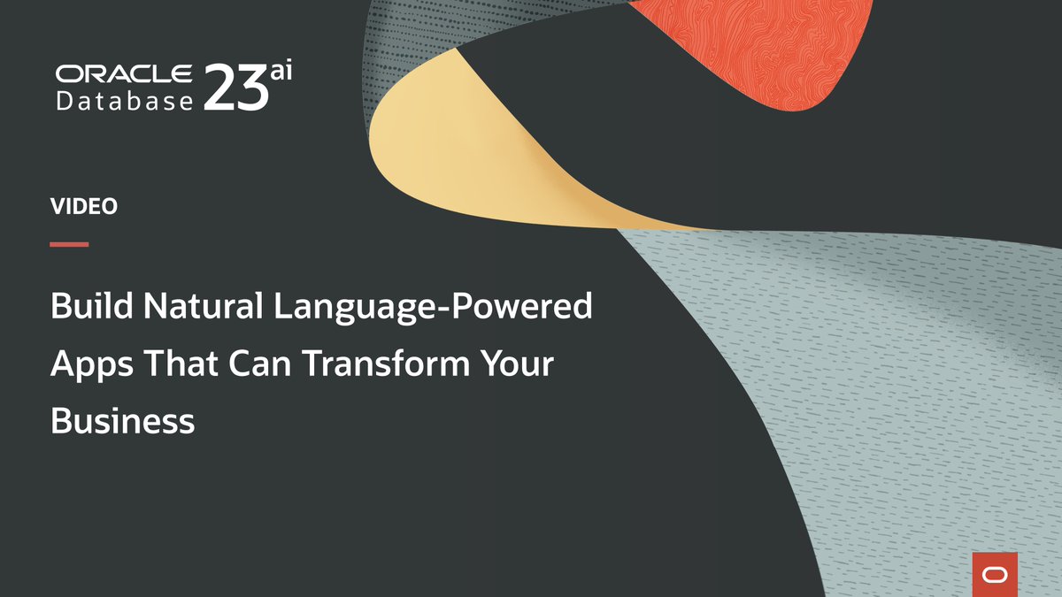 saurabhsgrsinha's tweet image. Watch this session from #DatabaseWorld and learn how to build apps that can understand natural language queries on your private business data using #AutonomousDatabase Select AI. #SelectAI integrates data with apps to help you generate personalized content
social.ora.cl/6016ec3xu