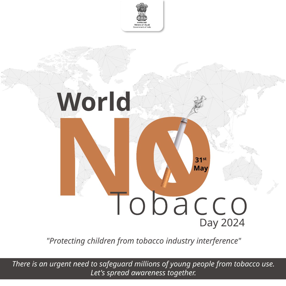 #WorldNoTobaccoDay2024 emphasizes the theme 'Protecting children from tobacco industry interference.' This day highlights the urgent need to safeguard millions of young people from the harmful effects of tobacco use.