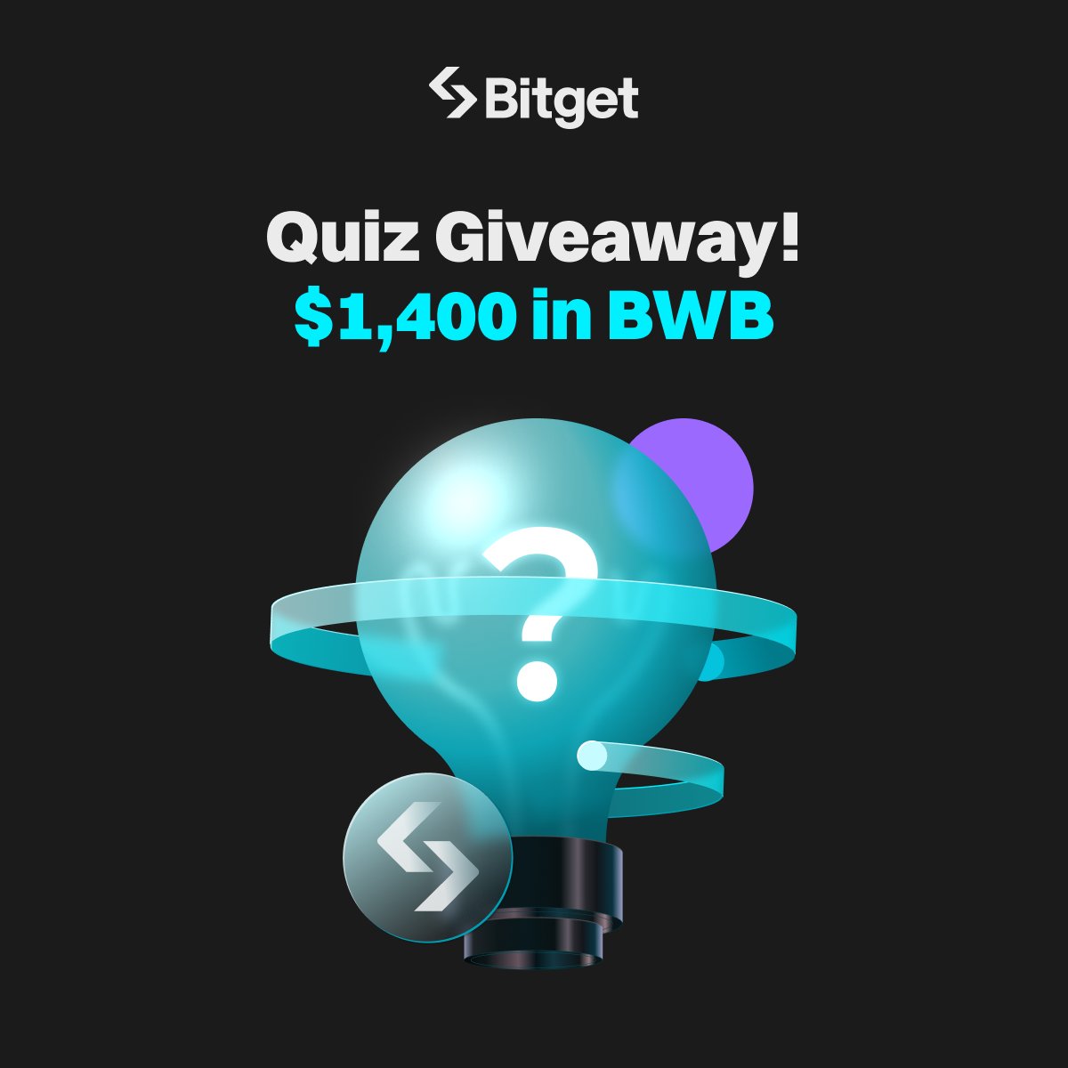 Join Daily #BitgetLaunchpad Quiz to win $1,400 in $BWB.

✅ Follow @bitgetglobal
✅ Fill in the Blank 👇
BWB/USDT spot trading pair will be available on Bitget Spot Trading on ___________, 12:00 UTC.

💰 10 winners every day

Hint: bitget.com/academy/bitget…

#BWBCarnival