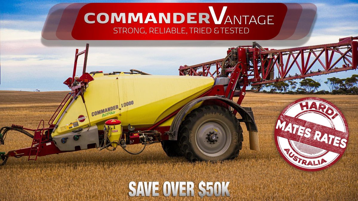 Go big or go home! 🚜💥 Get the Commander Vantage Mates Rates today! Order the COMMANDER 10000L with a 36m FORCE Boom for unbeatable bang for your buck. Act fast - FREE ActivAir offer ends June 30, 2024. CAE or Nutrien Cummins today. <a href="/mdickinson70/">Mark Dickinson</a> <a href="/VHabner/">Vaughan Habner</a>