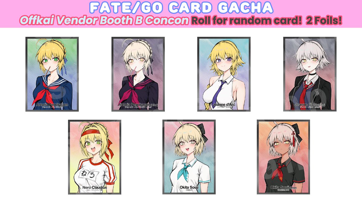 Introducing my TCG Card Gacha for @OffKaiExpo! There will be a machine at my booth and you'll be able to roll for either Vtuber/FGO cards or @PhaseConnect stickers! AWESOME COOL DESIGNS COME CHECK IT OUT!!!
#OffKaiGen3 #phaseconnect 