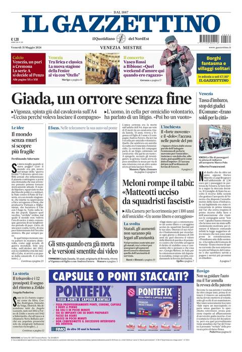 Ecco la prima pagina del Gazzettino in edicola L'edizione digitale del quotidiano e tutto il sito a soli 9 euro al mese per 1 anno. Scopri l'Offerta shop.ilgazzettino.it/social?utm_sou…