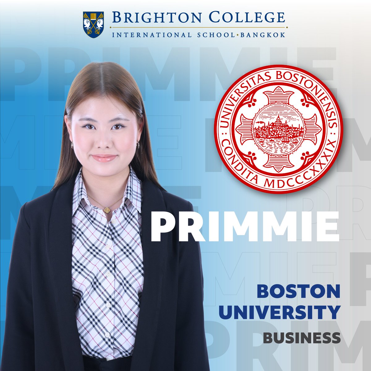 One of our fabulous Year 13s is recognised today. Primmie will be leaving us to join Boston University and we know she will be a huge asset to the college. All of our pupils received multiple offers from a range of prestigious universities.