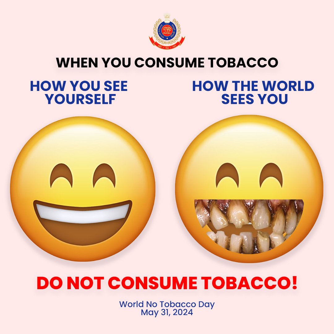 Tobacco not only kills you, but also your smile! #WorldNoTobaccoDay #SayNoToTobacco