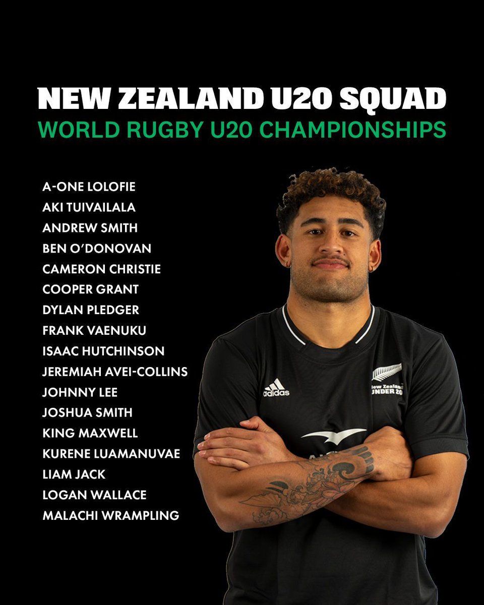 adrian_slabbert's tweet photo. NZ have named their U20 squad for the JWC.  Good to see Tito-Harris and Wallace added. 

Peyton Spencer is injured plus is with the 7s so wasn't considered. https://t.co/Ty0aF7b1fd
