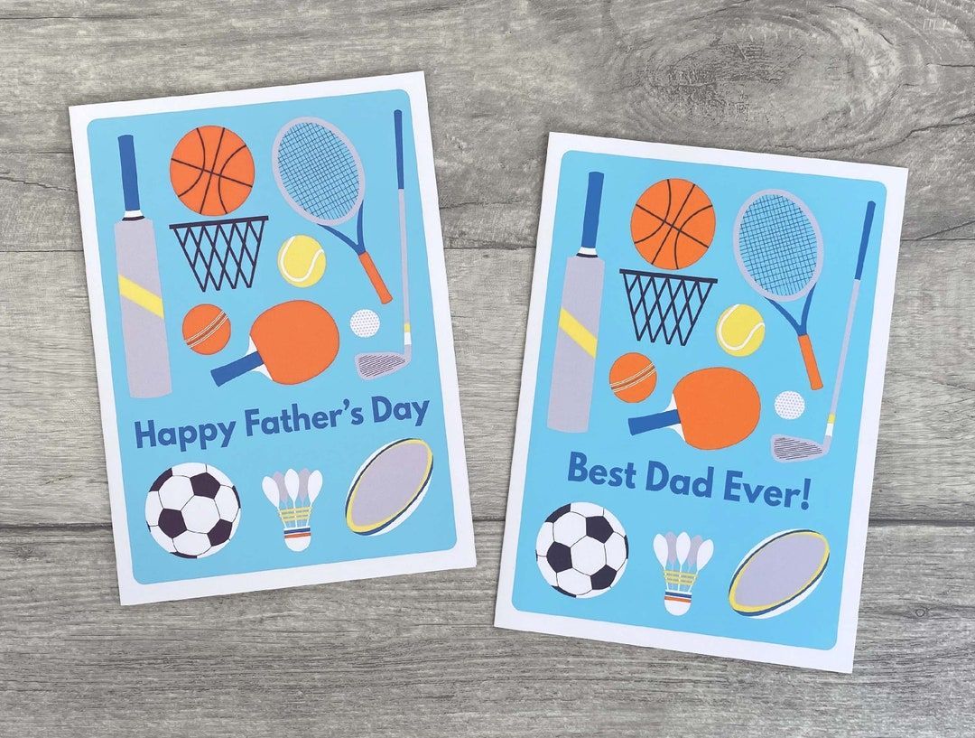 Great Father's day card for a sport mad Dad! And you can make it special with a personalised message! buff.ly/3VQU1B3 #Earlybiz #onlinecraft #Fathersday