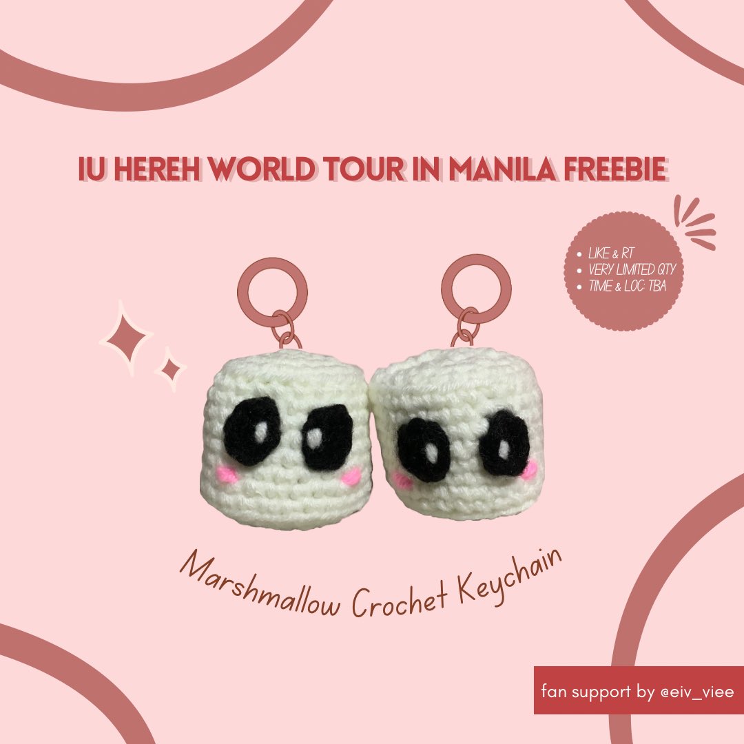 eiv_viee's tweet photo. IU HEREH WORLD TOUR CONCERT IN MANILA

marshmallow crochet keychain by @eiv_viee 

🐥 like &amp; rt
🐥 time &amp; loc: tba
🐥 vv limited qty

open for trade na agad sa confetti 🤣

#HEREH_WORLD_TOUR_IN_MANILA #IUinMANILA https://t.co/ThtxtFbWAu