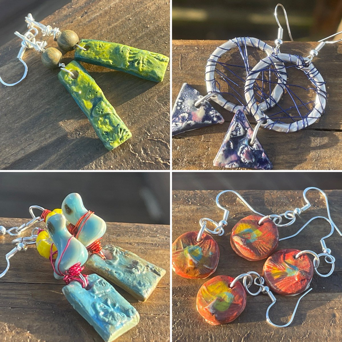 These are some of my recent creations made using local clay. I have integrated recycled sterling silver, recycled copper and up-cycled beading. To see all, please go to ecooctopus.etsy.com 💚♻️ #mhhsbd #earlybiz #elevenseshour