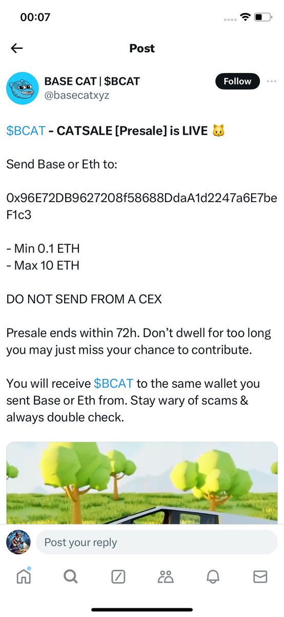 Still persisting with this BS presale on BASE narrative $BCAT!

Even kept the 50% to liquidity which never happens

Collected 64 Eth so far! 🙄

If any of these clowns are involved stay away! We all know what happens next!

@GG1nvestments @KINGWAGYU_X @renzofks 

@basecatxyz