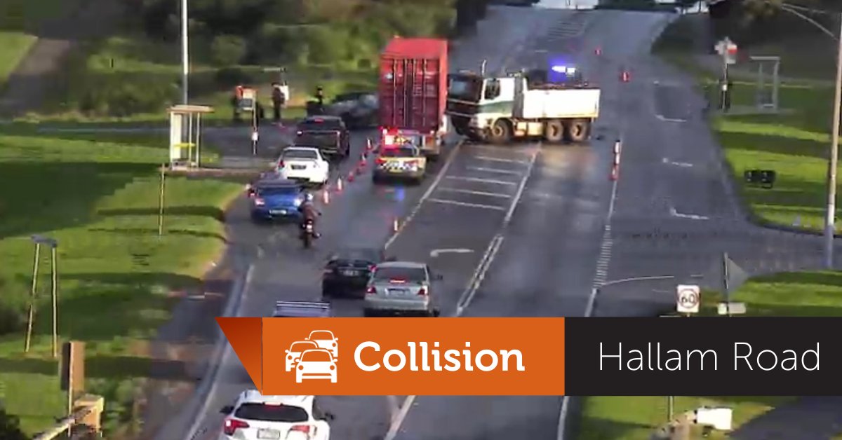 Hallam Road is closed in both directions south of Hallam Station, between Willow Drive and Pound Road, due to a collision. Victoria Police are directing drivers. Use the Princes Highway, South Gippsland Freeway and Pound Road around the closure. #victraffic