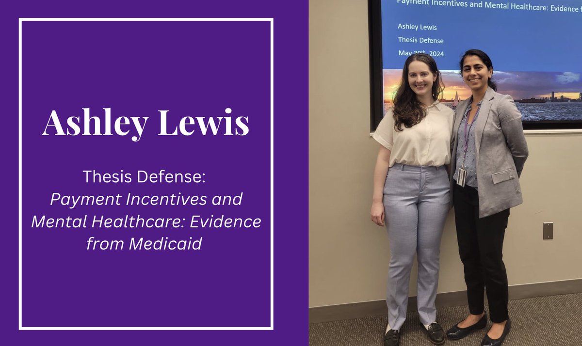 NYU MSTP (@nyu_mstp) on Twitter photo Congratulations to #AshleyLewis on the completion of the Thesis Defense: Payment Incentives and Mental Healthcare: Evidence from Medicaid! 🎉
Supervised by Dr. Sunita Desai (<a href="/sunitamd/">Sunita Desai</a>) Congratulations to #AshleyLewis on the completion of the Thesis Defense: Payment Incentives and Mental Healthcare: Evidence from Medicaid! 🎉
Supervised by Dr. Sunita Desai (<a href="/sunitamd/">Sunita Desai</a>)
