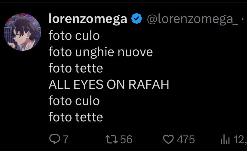 6 anni che vado in manifesta per la palestina e devo essere accomunato a ste teste di culo che usano un genocidio per likes io boh USCITE DI CASA