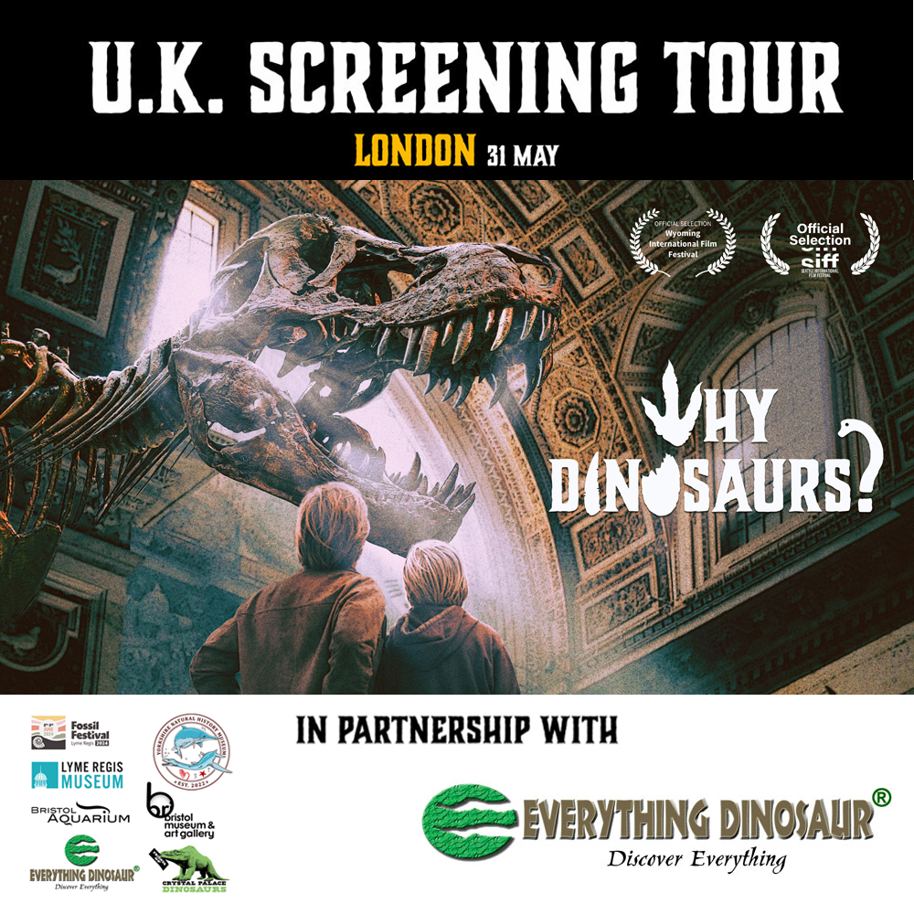 Everything Dinosaur (@everything_dino) on Twitter photo First screening today of the amazing <a href="/WhyDinosaurs/">WHY DINOSAURS?</a> film documentary in London. Details of other screenings and tickets here: whydinosaurs.com/watch
Have a fantastic time! <a href="/Everything_Dino/">Everything Dinosaur</a> <a href="/Dean_R_Lomax/">Dr Dean Lomax</a> <a href="/cpdinosaurs/">Crystal Palace Dinos</a>
If you are going, we would love to see some pics! First screening today of the amazing <a href="/WhyDinosaurs/">WHY DINOSAURS?</a> film documentary in London. Details of other screenings and tickets here: whydinosaurs.com/watch
Have a fantastic time! <a href="/Everything_Dino/">Everything Dinosaur</a> <a href="/Dean_R_Lomax/">Dr Dean Lomax</a> <a href="/cpdinosaurs/">Crystal Palace Dinos</a>
If you are going, we would love to see some pics!