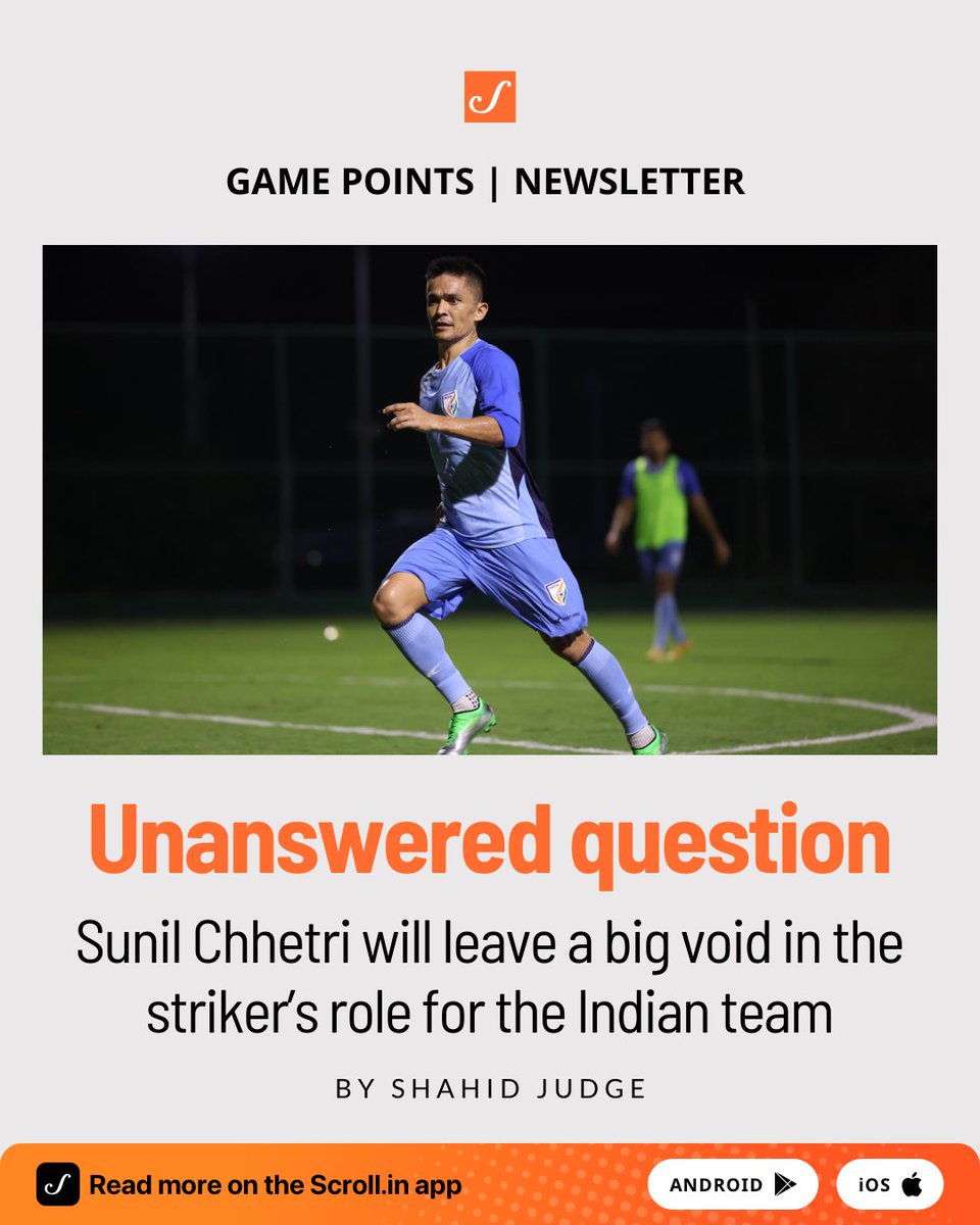 #IndianFootball

As #SunilChhetri's 19-year career with the Indian national team is set to end on June 6, a decade-old question still remains unanswered: Who after Chhetri?

✍️ @shahidthejudge 

scroll.in/field/1068162/…
